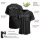 Preschool Custom Black Black-Gray Authentic Baseball Jersey