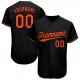 Men's Custom Black Orange Baseball Jersey