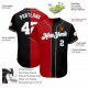 Women's Custom Black White-Red Gray Authentic Split Fashion Baseball Jersey