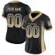 Women's Custom Black Vegas Gold-White Mesh Drift Fashion Football Jersey