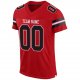 Men's Custom Red Black-White Mesh Authentic Football Jersey