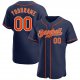 Women's Custom Navy Orange-White Authentic Baseball Jersey