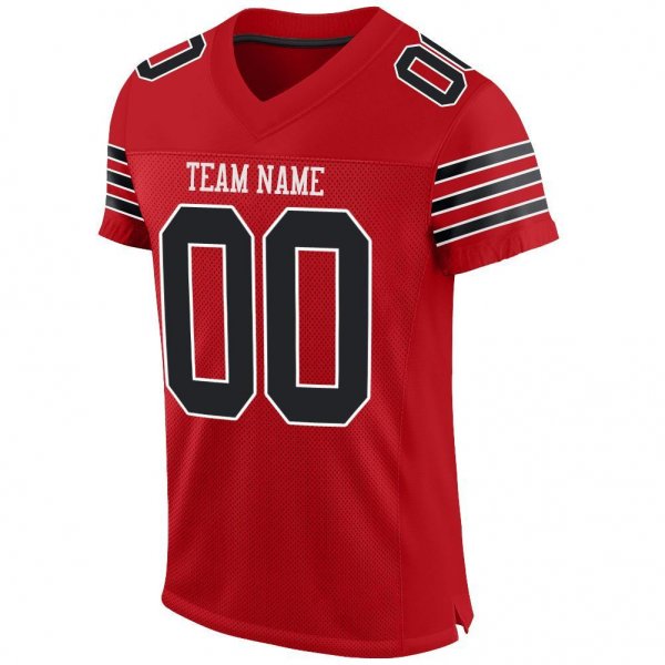 Preschool Custom Red Black-White Mesh Authentic Football Jersey