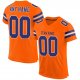 Women's Custom Orange Royal-White Mesh Authentic Football Jersey