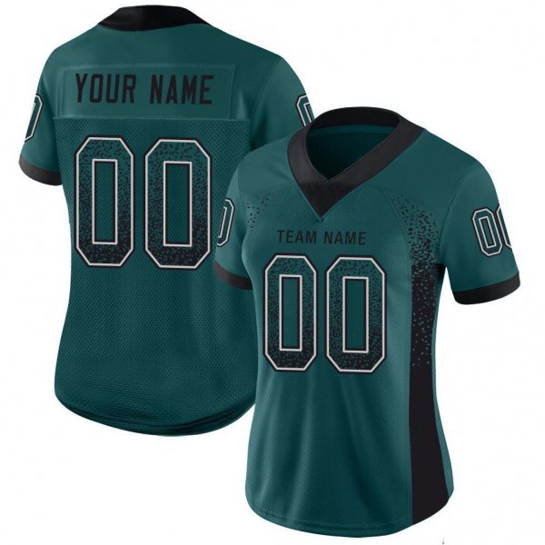 Men's Custom Midnight Green Black-White Mesh Drift Fashion Football Jersey