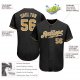 Preschool Custom Black Old Gold-White Authentic Baseball Jersey