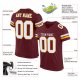 Men's Custom Burgundy White-Gold Mesh Authentic Football Jersey