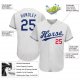 Women's Custom White Royal-Red Authentic Baseball Jersey