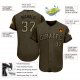 Kid's Custom Olive Camo-Black Authentic Salute To Service Baseball Jersey