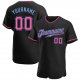 Men's Custom Black Pink-Light Blue Authentic Baseball Jersey