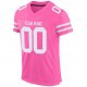 Women's Custom Pink White Mesh Authentic Football Jersey