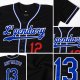 Men's Custom Black Royal-Red Authentic Baseball Jersey