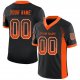 Men's Custom Black Orange-White Mesh Drift Fashion Football Jersey