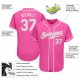 Kid's Custom Pink White Authentic Baseball Jersey