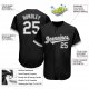 Women's Custom Black White-Gray Authentic Baseball Jersey