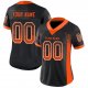 Men's Custom Black Orange-White Mesh Drift Fashion Football Jersey