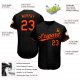 Women's Custom Black Orange Baseball Jersey