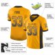 Women's Custom Gold Black-White Mesh Drift Fashion Football Jersey