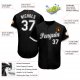 Women's Custom Black White-Gray Baseball Jersey