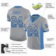 Women's Custom Light Gray Powder Blue-Black Mesh Drift Fashion Football Jersey