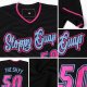 Women's Custom Black Pink-Light Blue Authentic Baseball Jersey