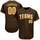 Women's Custom Brown Gold-White Authentic Baseball Jersey