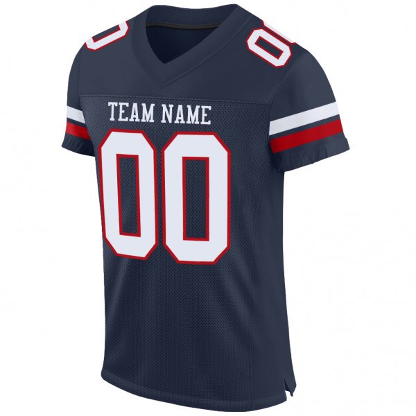 Preschool Custom Navy White-Red Mesh Authentic Football Jersey