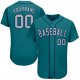 Men's Custom Aqua Gray-Navy Authentic Baseball Jersey