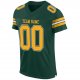 Kid's Custom Green Gold-White Mesh Authentic Football Jersey