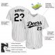 Women's Custom White Black Pinstripe Black-Gray Authentic Baseball Jersey