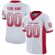 Men's Custom White Red-Gray Mesh Drift Fashion Football Jersey