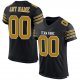 Kid's Custom Black Old Gold-White Mesh Authentic Football Jersey