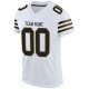 Kid's Custom White Black-Old Gold Mesh Authentic Football Jersey