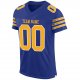 Women's Custom Royal Gold-White Mesh Authentic Football Jersey