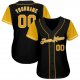 Kid's Custom Black Gold-White Authentic Baseball Jersey