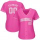 Women's Custom Pink White Authentic Baseball Jersey