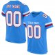 Preschool Custom Powder Blue White-Red Mesh Authentic Football Jersey