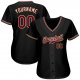 Women's Custom Black Crimson-Khaki Authentic Baseball Jersey