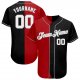 Kid's Custom Black White-Red Gray Authentic Split Fashion Baseball Jersey