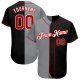 Preschool Custom Black Red-Gray Authentic Split Fashion Baseball Jersey