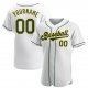 Kid's Custom White Green-Gold Authentic Baseball Jersey