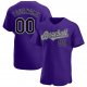 Preschool Custom Purple Black-Gray Authentic Baseball Jersey