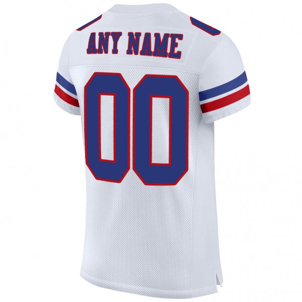 Kid's Custom White Royal-Red Mesh Authentic Football Jersey