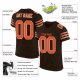 Women's Custom Brown Orange-White Mesh Authentic Football Jersey