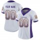 Youth Custom White Purple-Gold Mesh Drift Fashion Football Jersey