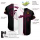 Women's Custom White-Black Pink Authentic Split Fashion Baseball Jersey