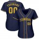 Women's Custom Navy Gold Baseball Jersey