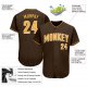 Preschool Custom Brown Gold-White Authentic Baseball Jersey