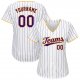 Men's Custom White Purple Pinstripe Purple-Gold Authentic Baseball Jersey