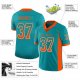 Women's Custom Aqua Orange-White Mesh Drift Fashion Football Jersey